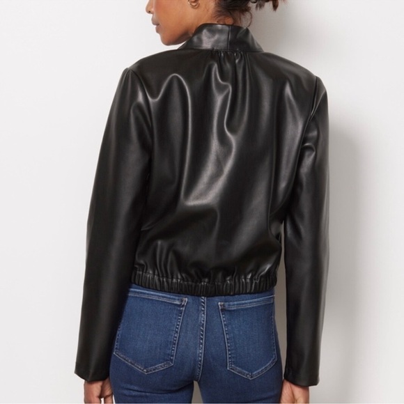 EVEREVE Nylah Black Vegan Leather Blazer Jacket Top With Suede Interior XS - Picture 2 of 9